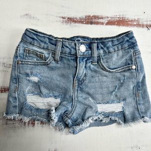 Art Class Girls Size 6/6X Fringe & Distressed Jean Shorts